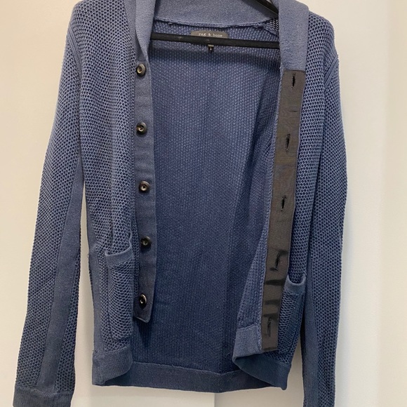Men’s Rag & Bone Navy Knit Cardigan - Picture 2 of 4